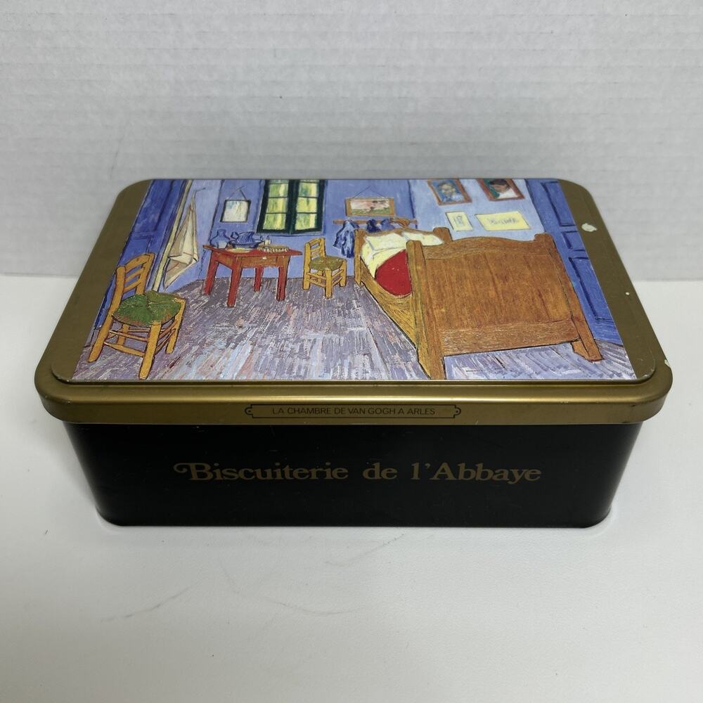 Biscuiterie de L'Abbaye La Chambre de Van Gogh A Arles Biscuit Tin 1992 Rare HTF